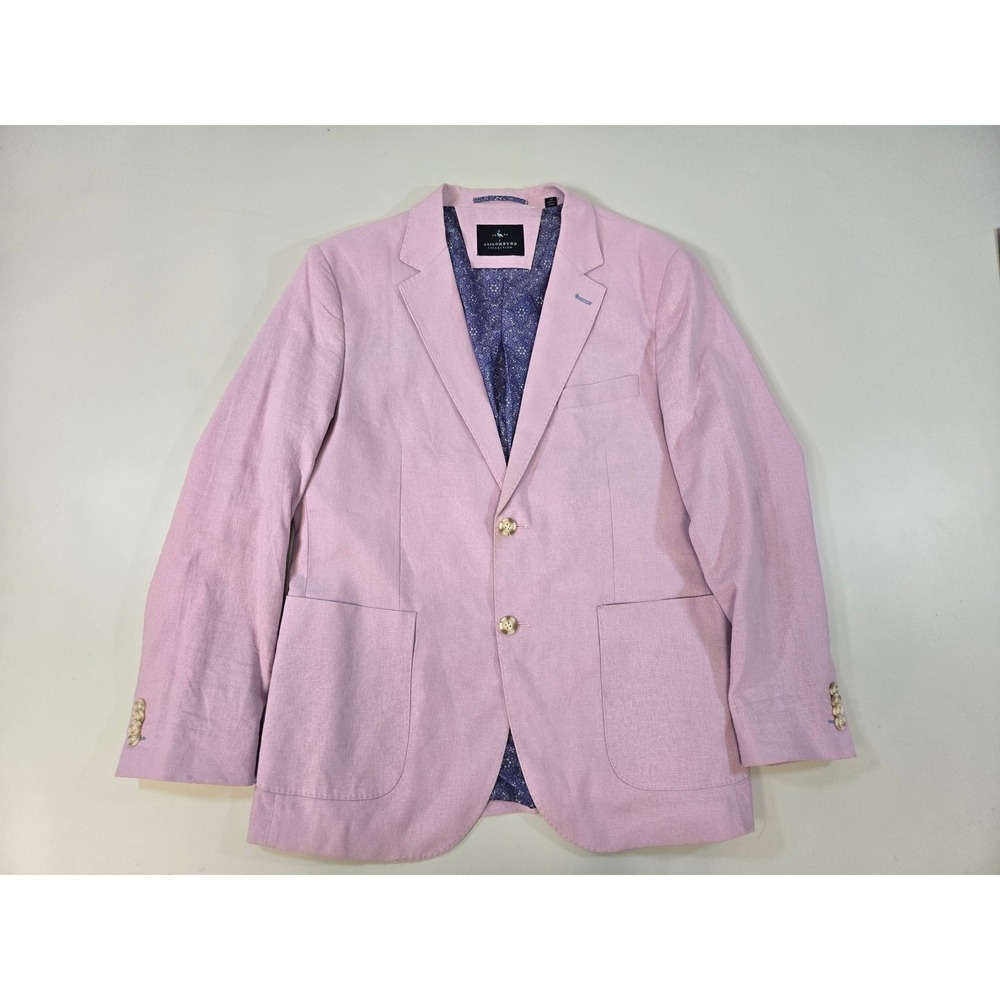 Tailorbyrd Collection Mens 42R Pink Linen Blend 2-Button Blazer Sport Coat